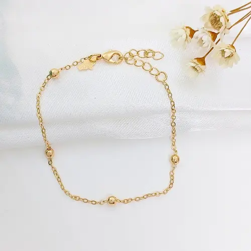 PULSEIRAS ESFERAS DE OURO BANHADA A OURO 18K