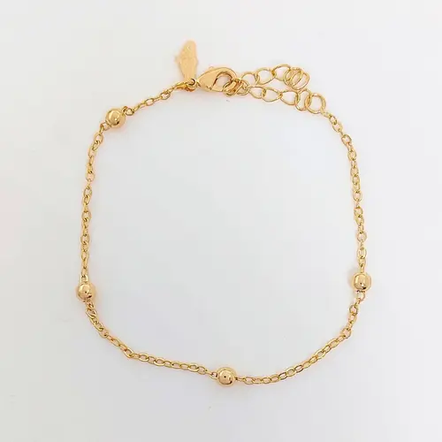 PULSEIRAS ESFERAS DE OURO BANHADA A OURO 18K