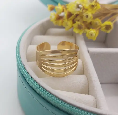 ANEL AURORA BANHADA A OURO 18K