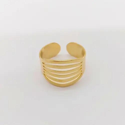 ANEL AURORA BANHADA A OURO 18K