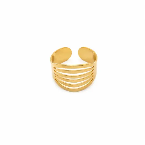 ANEL AURORA BANHADA A OURO 18K
