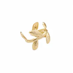 ANEL FOLHA ENCANTO BANHADO A OURO 18K