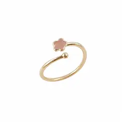 ANEL FLOWER ROSÉ BANHADO A OURO 18K