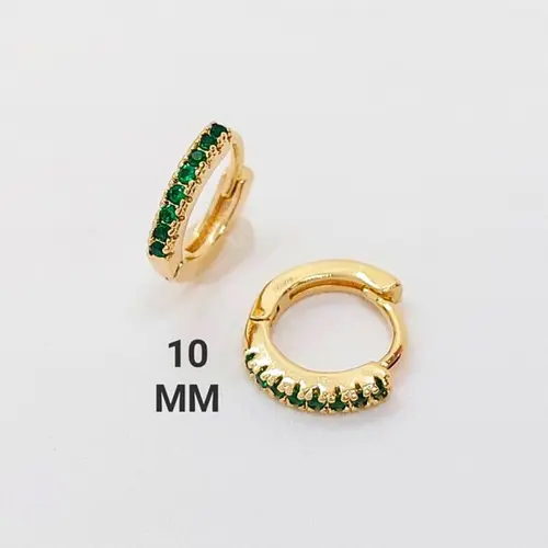 Brinco Argola Jardim Esmeralda Banhado a Ouro 18K