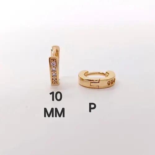 Brinco Argola Ponto de Luz Clássica Banhado a Ouro 18K