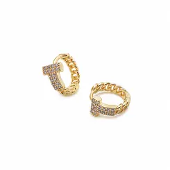 ARGOLA ELO PAVÊ MAXI BANHADA A OURO 18K