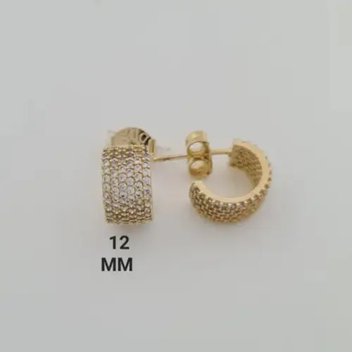 Brinco Argola Pavê Maxi Banhado a Ouro 18K