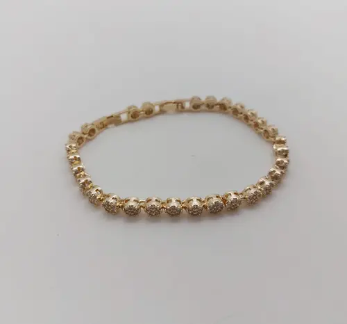 PULSEIRA RIVIERA CRAVEJADA BANHADA A OURO 18K