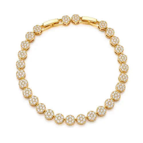 PULSEIRA RIVIERA CRAVEJADA BANHADA A OURO 18K