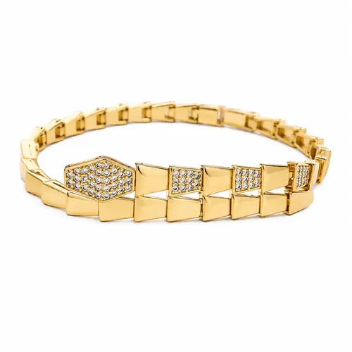 PULSEIRA LUXOR CRISTAL BANHADA A OURO BANHADA A OURO 18K