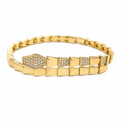 PULSEIRA LUXOR CRISTAL BANHADA A OURO BANHADA A OURO 18K