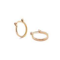 ARGOLA LISA CLICK G BANHADA A OURO 18K