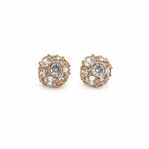 BRINCO ESFERA CRAVEJADO COM ZIRCONIAS BANHADO A OURO 18K