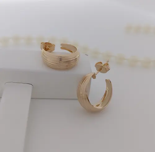 ARGOLA SANTORINI BANHADA A OURO 18K