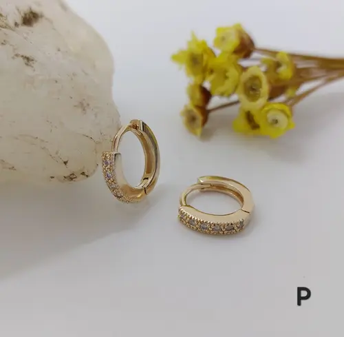 Brinco Argola Ponto de Luz Cravejada Banhado a Ouro 18K