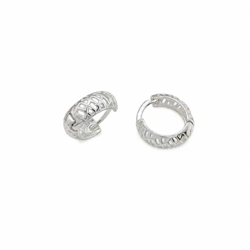 ARGOLA TRAMA BANHADA PRATA 925