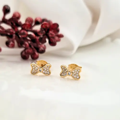 BRINCO LAÇO CRAVEJADO BANHADO A OURO 18K