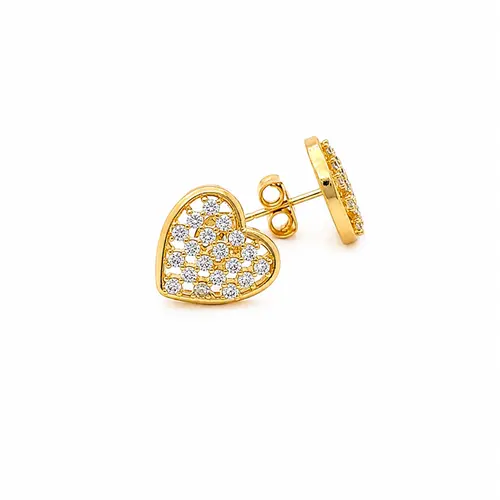 BRINCO CORAÇÃO BRILHO ETERNO BANHADO A OURO 18K