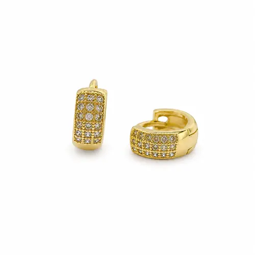 ARGOLA PAVÊ LUXO BANHADA A OURO 18K