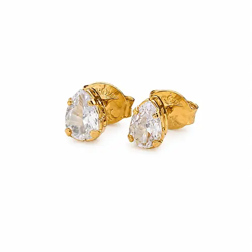 BRINCO PONTO DE LUZ GOTA P BANHADA A OURO 18K