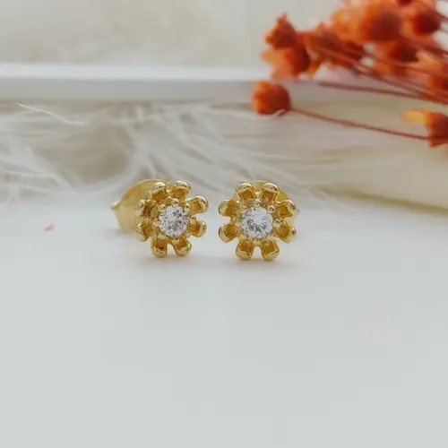 BRINCO DOURADO BOTÂMICO BANHADO A OURO 18K