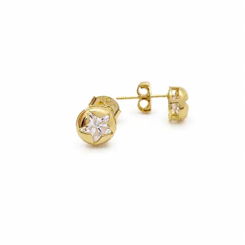 BRINCO PONTO DE ESTRELA BANHADO A OURO 18K