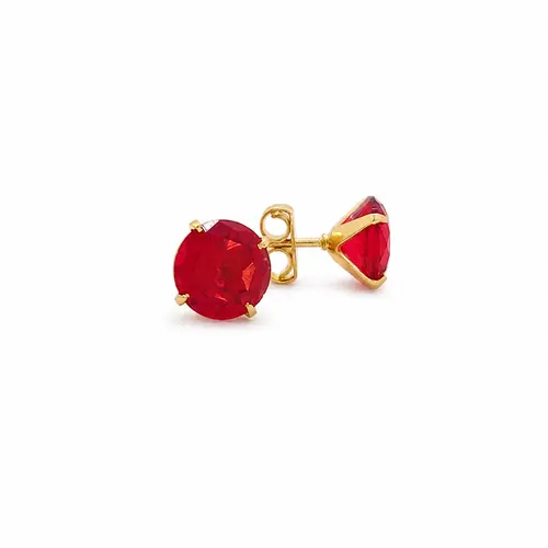 BRINCO PONTO DE LUZ RUBI CLÁSSICO BANHADO A OURO 18K