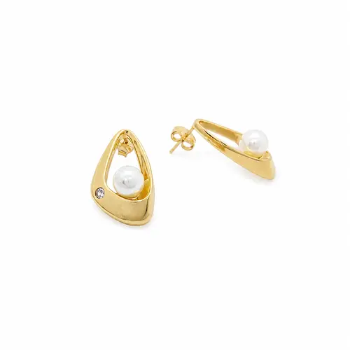 BRINCO GOTA PÉROLA BANHADO A OURO 18K