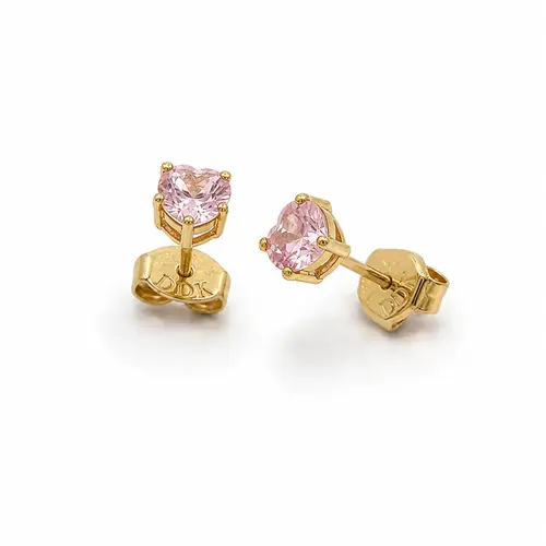 BRINCO P. LUZ PINK HEART BANHADO A OURO 18K