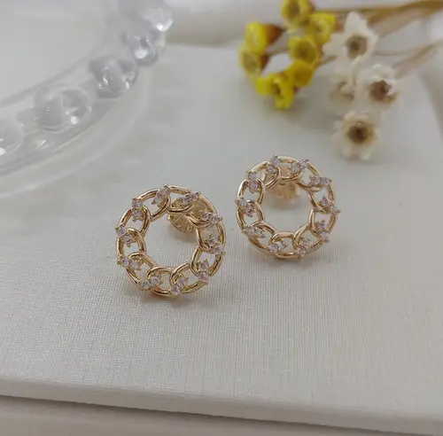 BRINCO CIRCLE LINK BANHADO A OURO 18K