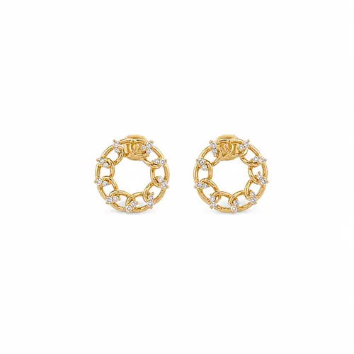 BRINCO CIRCLE LINK BANHADO A OURO 18K