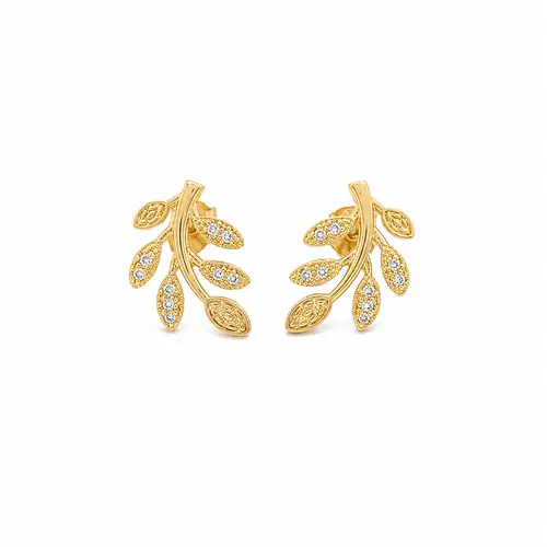 BRINCO FOLHA DE OURO BANHADO A OURO 18K