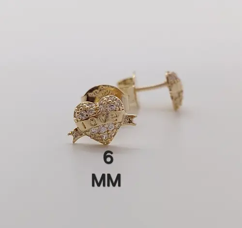 BRINCO LOVE HEART BANHADO A OURO 18K