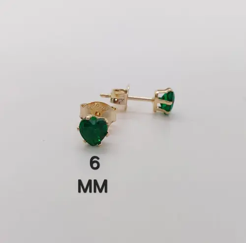 BRINCO HEART EMERALD BANHADO A OURO 18K