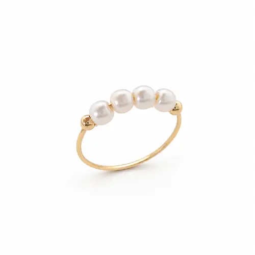 ANEL ESSENCIA DE PEROLA BANHADO A OURO 18K