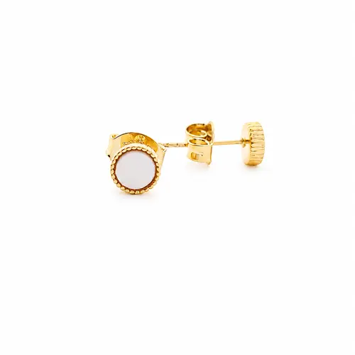 BRINCO PONTO WHITE BANHADO A OURO 18K