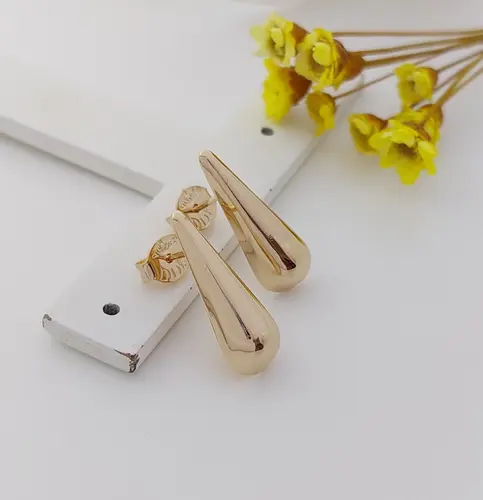 BRINCO GOTA LISO PP BANHADO A OURO 18K