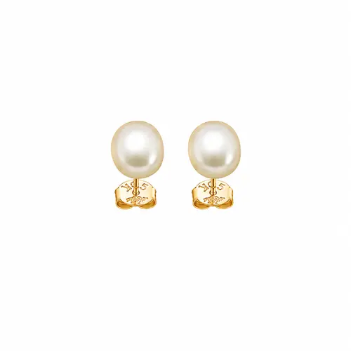 BRINCO CLASSIC PEARL BANHADO A OURO 18K