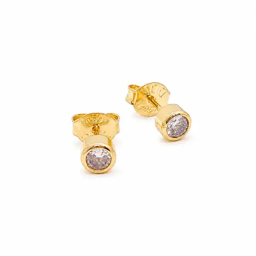 BRINCO SOLITÁRIO BANHADO A OURO 18K
