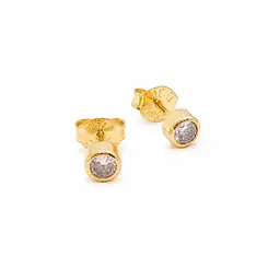 BRINCO SOLITÁRIO BANHADO A OURO 18K