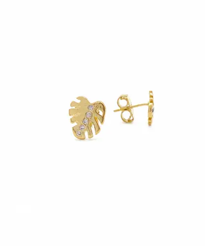 BRINCO FOLHA CHIC BANHADO A OURO 18K