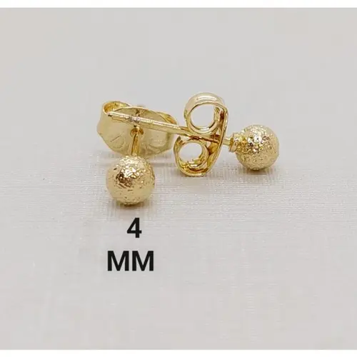 BRINCO ESFERA TEXTURIZADA M BANHADA A OURO 18K
