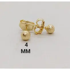 BRINCO ESFERA TEXTURIZADA M BANHADA A OURO 18K