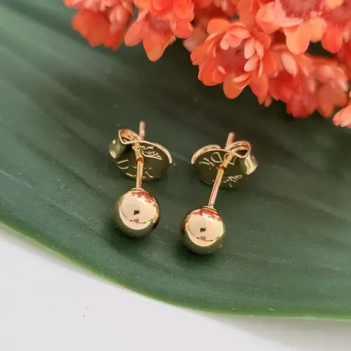 BRINCO BOLINHA LUMIÉRE M BANHADA A OURO 18K