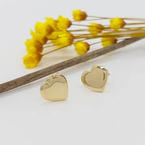 BRINCO CORAÇÃO LISO G BANHADO A OURO 18K
