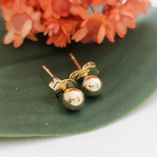 BRINCO BOLINHA LUMIÉRE G BANHADA A OURO 18K