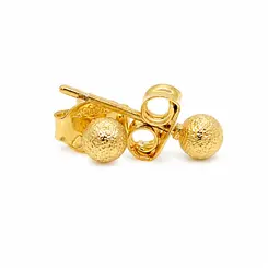 BRINCO ESFERA TEXTURIZADA BANHADA A OURO 18K