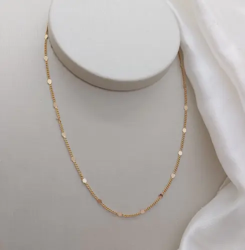 CHOKER DOTS SHINE GOLD BANHADA A OURO 18K