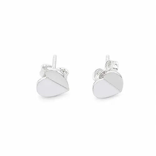 BRINCO CORAÇÃO PURE WHITE BANHADA A PRATA925