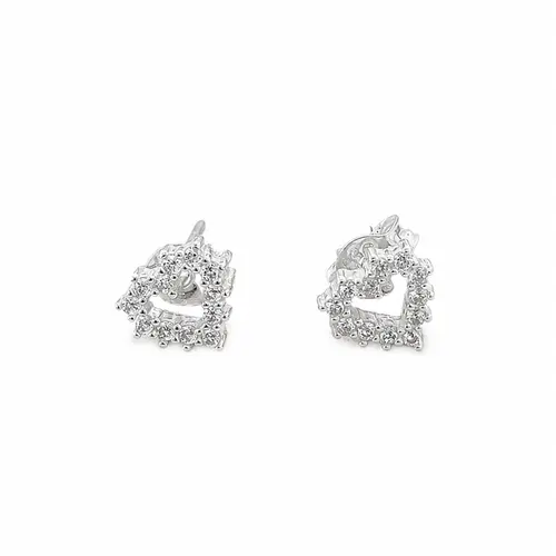 BRINCO CORAÇÃO CRYSTAL BANHADO A PRATA 925